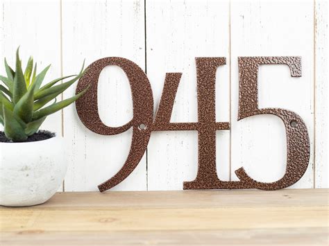 screw in metal house numbers|exterior metal address numbers.